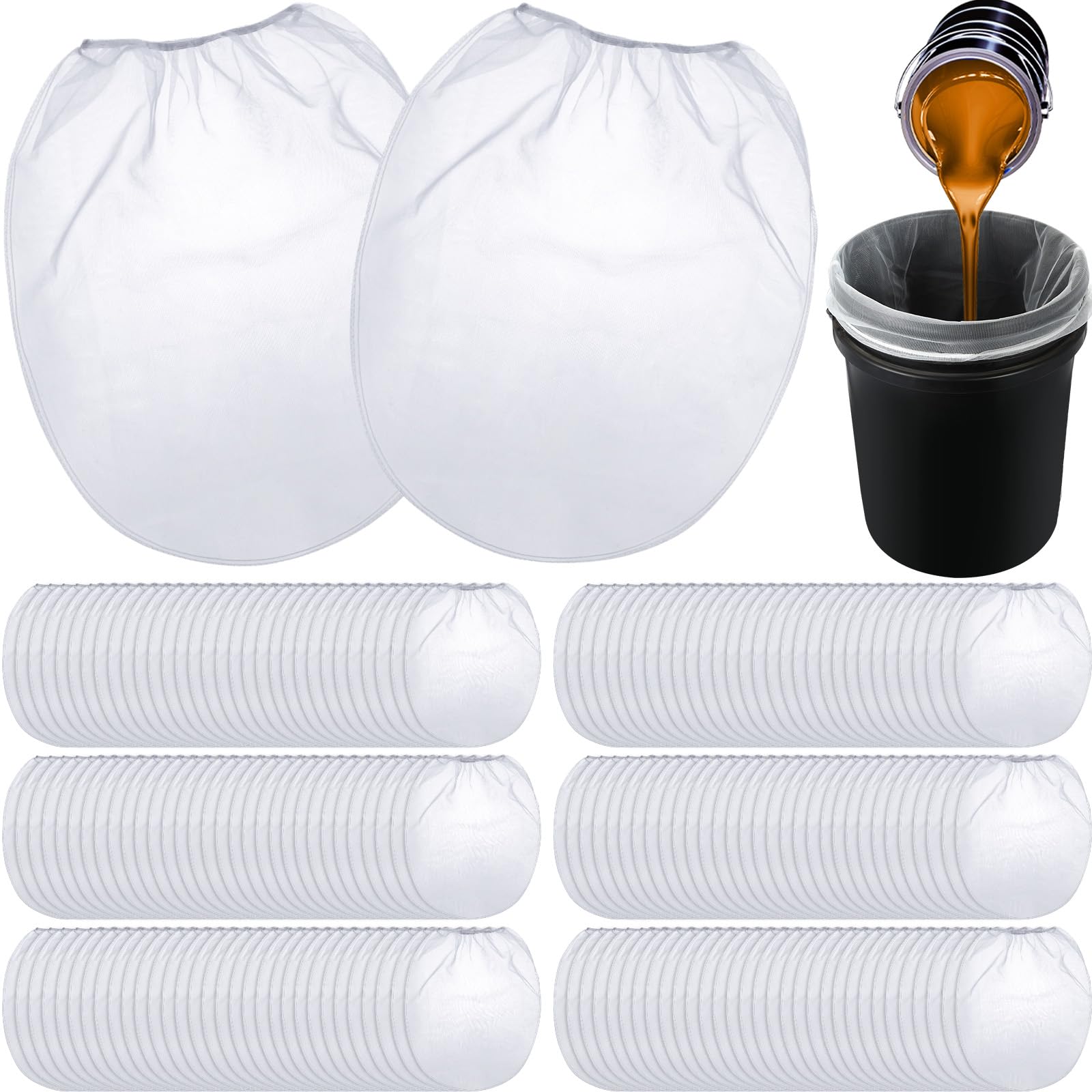 Patelai 1000 Pcs 5 Gallon Paint Strainer Bags with Fine Mesh Elastic Top