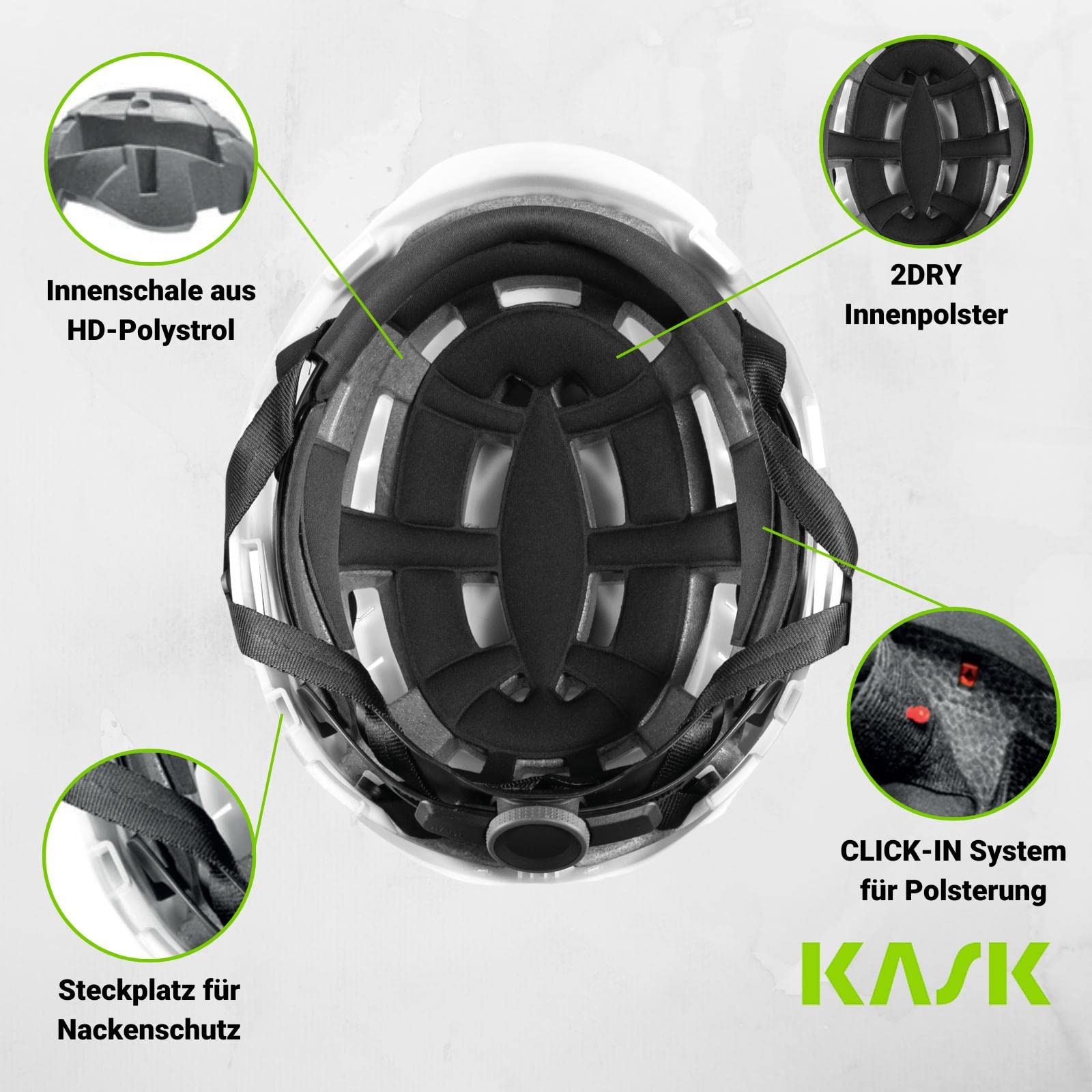 KASK Primero Air Hi-Viz - Casco de trabajo, rueda giratoria, 14 canales de ventilación, reflectante, según EN397 y EN50365