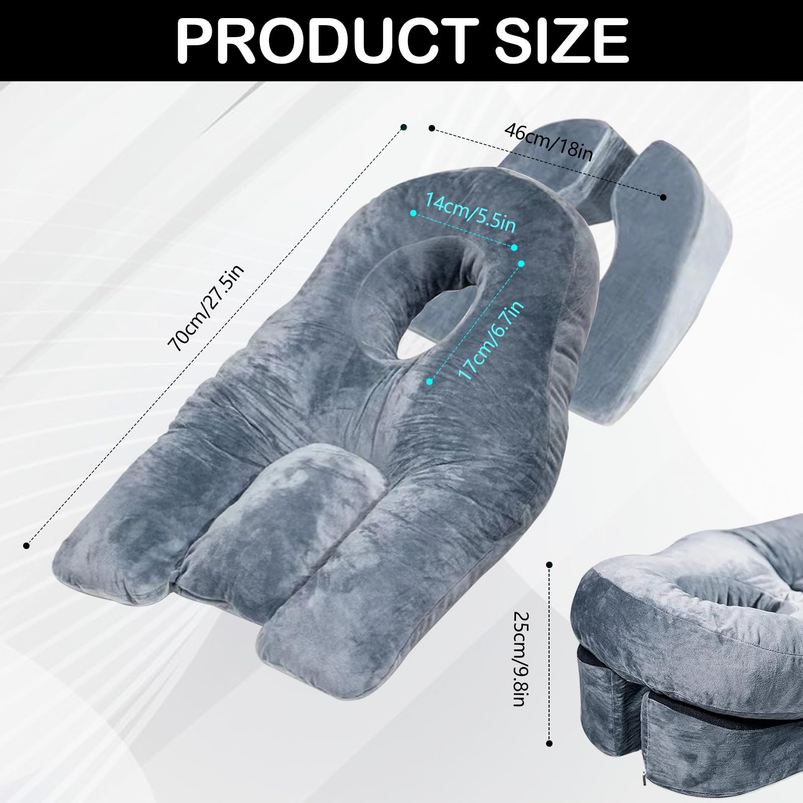 Cuscino, Cuscino Per Dormire con Foro Cuscino Massaggiante con Staffa di Supporto in Spugna Poggiatesta Per Interventi di Vitrectomia Pazienti Sottoposti a Rimozione Della Retina