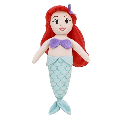Disney Ariel - Princesa de felpa súper suave roja, lavanda y aguamarina