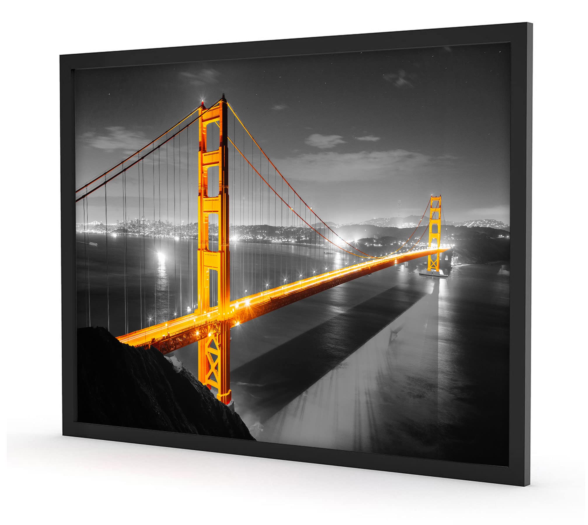 Empire - Poster gigante Golden Gate Bridge, in formato cornice, 100 x 70 cm, stampa artistica incorniciata