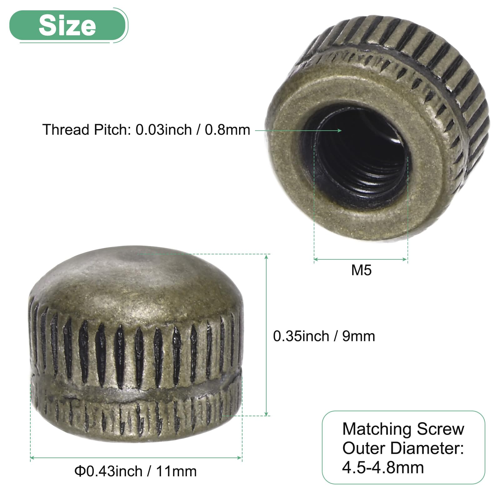 M METERXITY 25-Pack Threaded Cap Nuts - Image 3