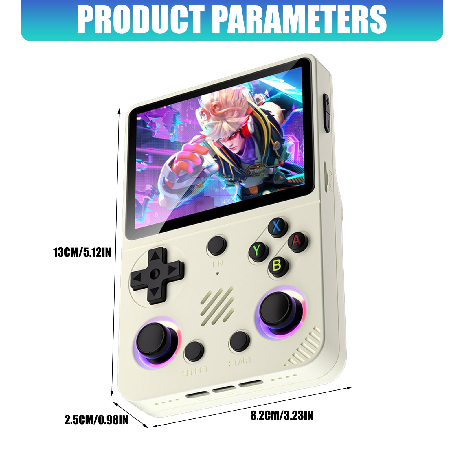 Console per videogiochi portatile con display 3D ad alta definizione da 3.5 pollici 64G / 128G di memoria Giochi preinstallati Console videogiochi portatile