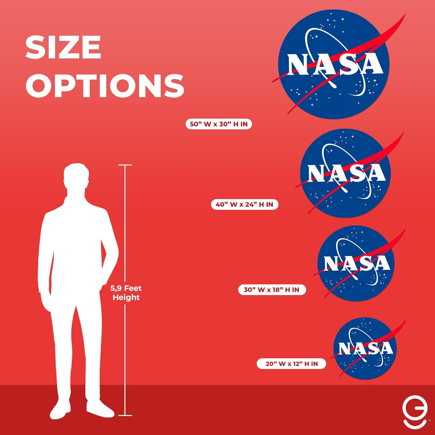 EGD NASA Wall Decal - EGD X NASA Series - Prime Collection - Wall Decal for Room Decorations - Mural Wall Decal Sticker (EGDNASA004) (Wide 40"x 33" Height)