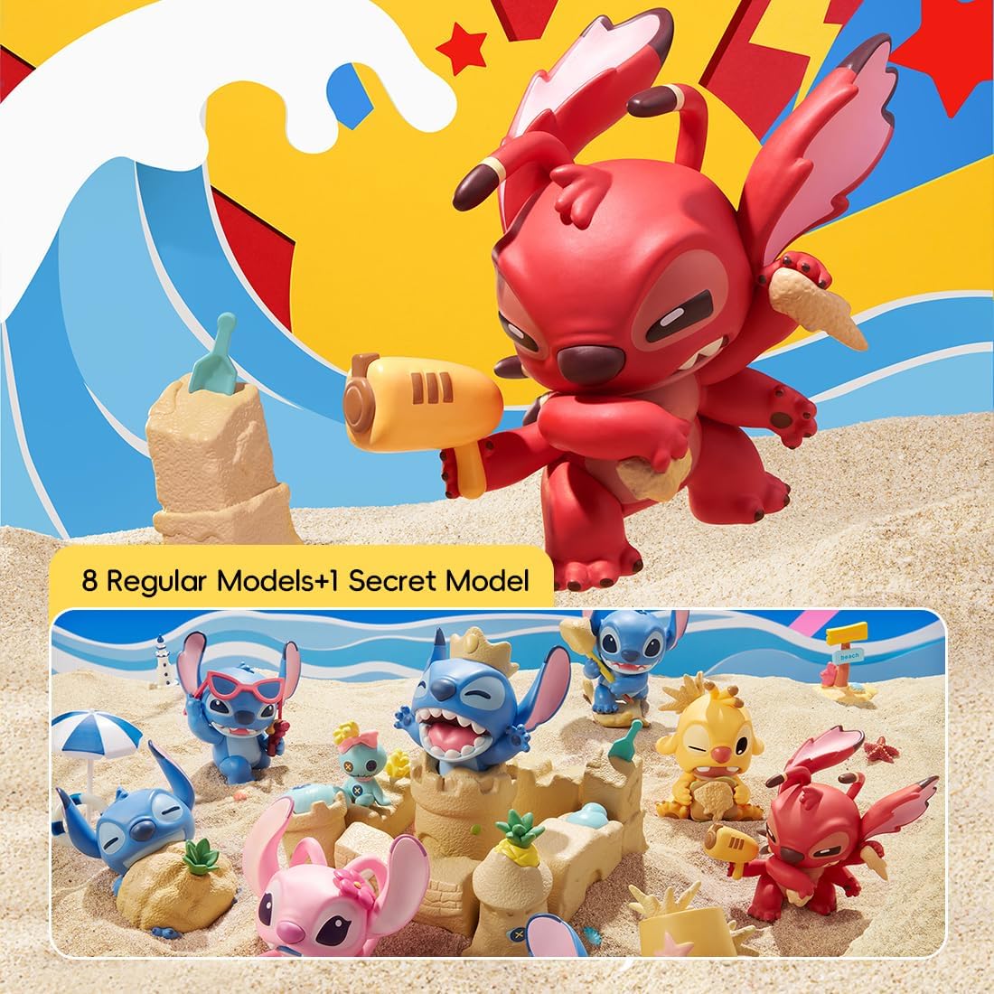 MINISO Disney Stitch “Where Did Little Gold Go?” Collection Blind Box - Random Mystery Box Figure, Cute Collectible Model for Home Desk Decor and Birthday Gifts
