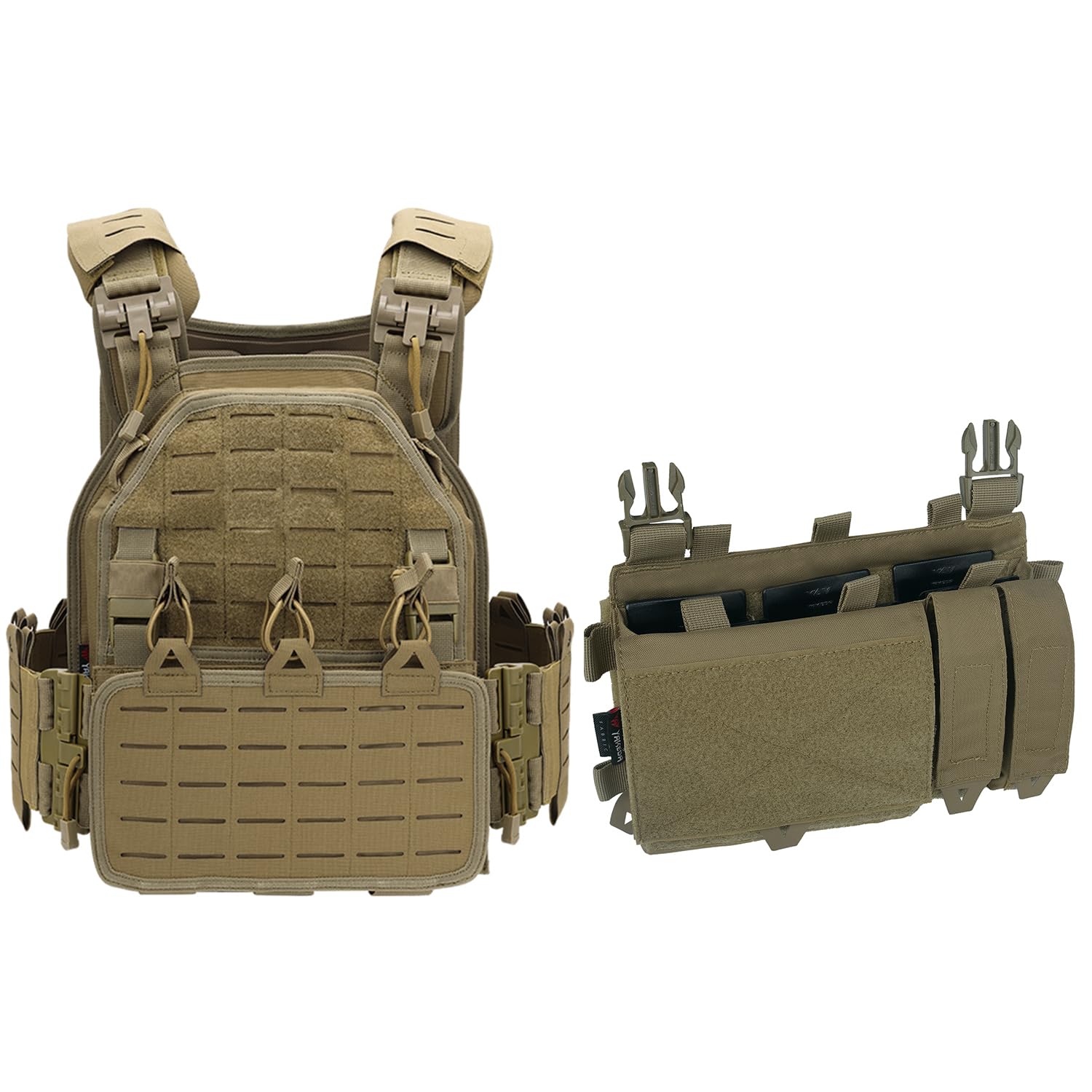 YAKEDA Weighted Vest combined with Triple Mag Pouch