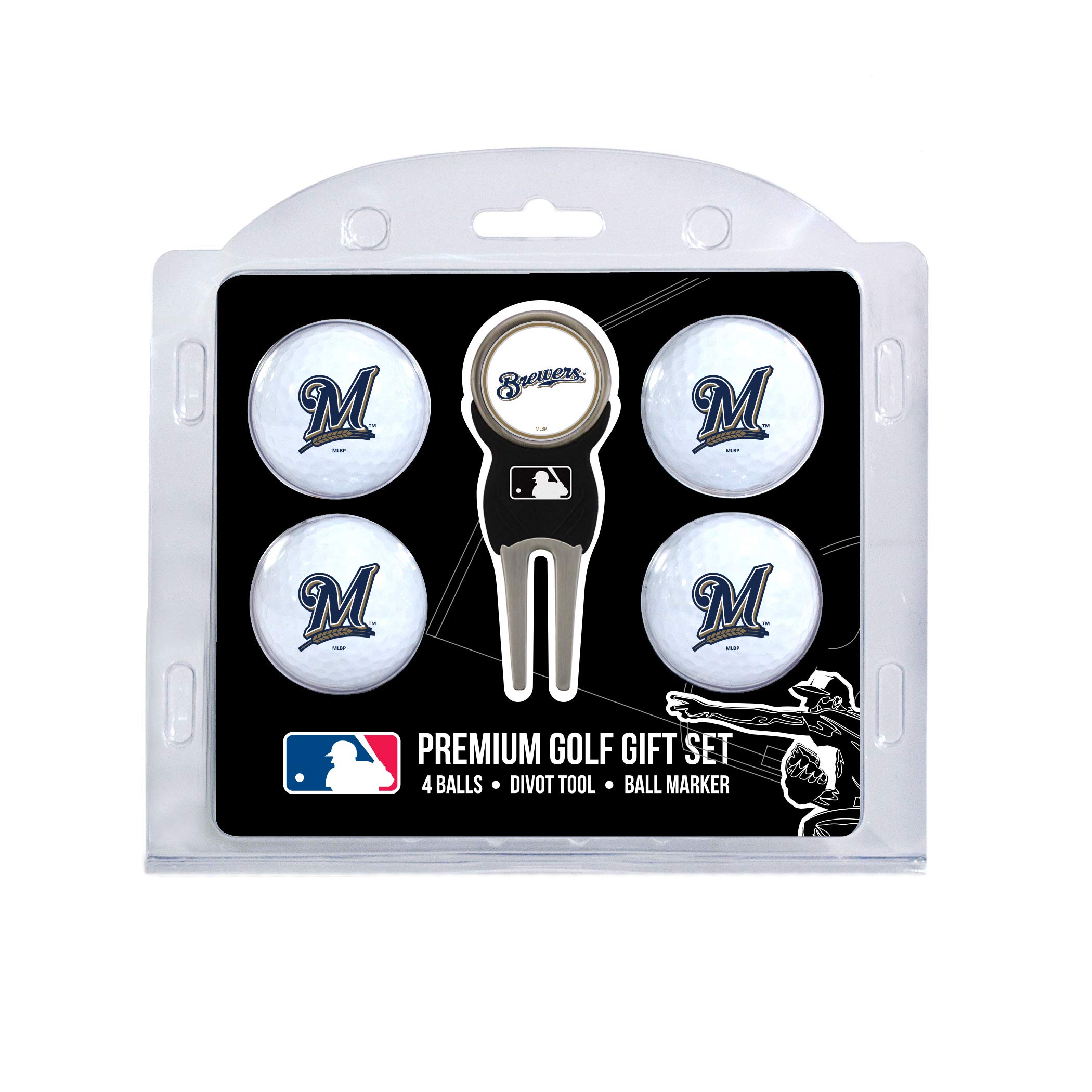 MLB Milwaukee Brewers 4 Ball Gift Set, Navy