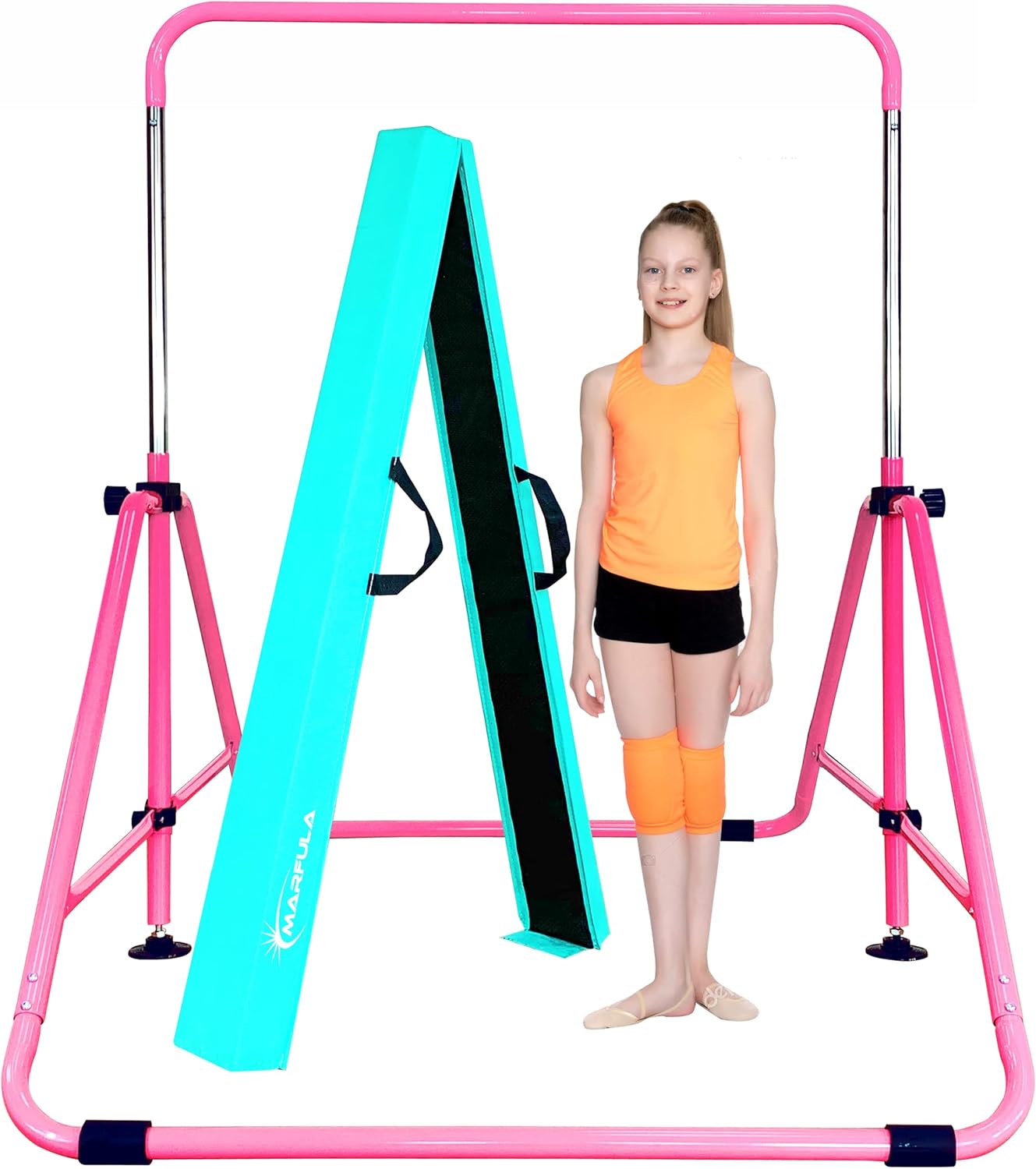 Marfula Fold Gymnastic Kip Bar And Fold Floor Foam Balance Beam For Kids Home And Club Use Gymnastic Training Equipment For Kids And Toddler And Teenager of 3-18 Years Old