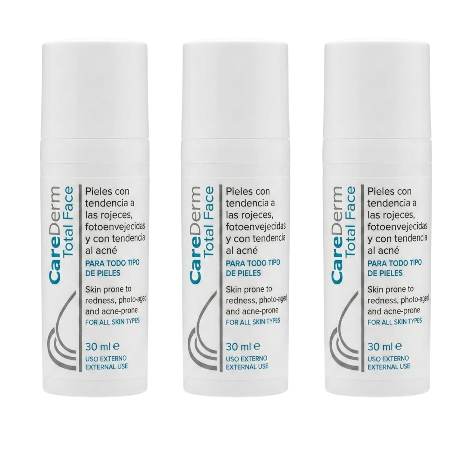 Carederm Total Face Pack | Crema Facial Despigmentante | Para Manchas, Acné y Rosácea | Con Ácido Tranexámico, Ácido Azelaico, Niacinamida y Antioxidantes | Uniforma el Tono (X3)