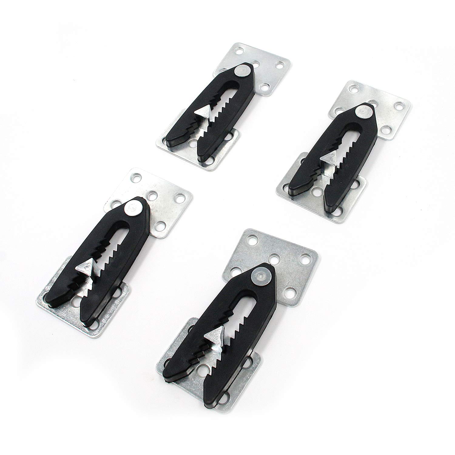 Geesatis 4 PCS Sofa Couch Sectional Connector Furniture Joint Snap Sofa Snap Connector Sectional Sofa Joint Snap Alligator Clip Connector Bracket Tool with Mounting Screws, Silver