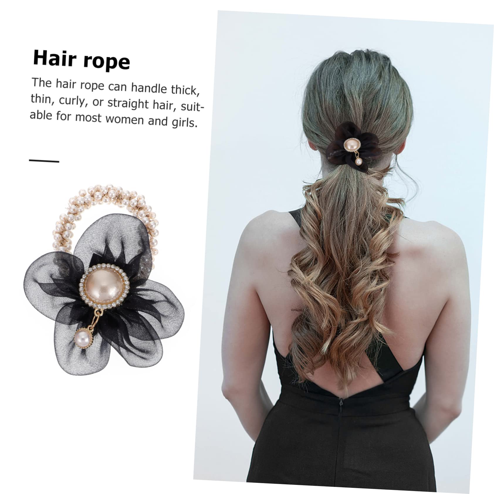 FRCOLOR 15piezas Adornos De Pelo De Flor De Perlas Para Niñas Accesorios De Peinado Elegantes y Delicados Gomas De Pelo Para Coletas y Peinados