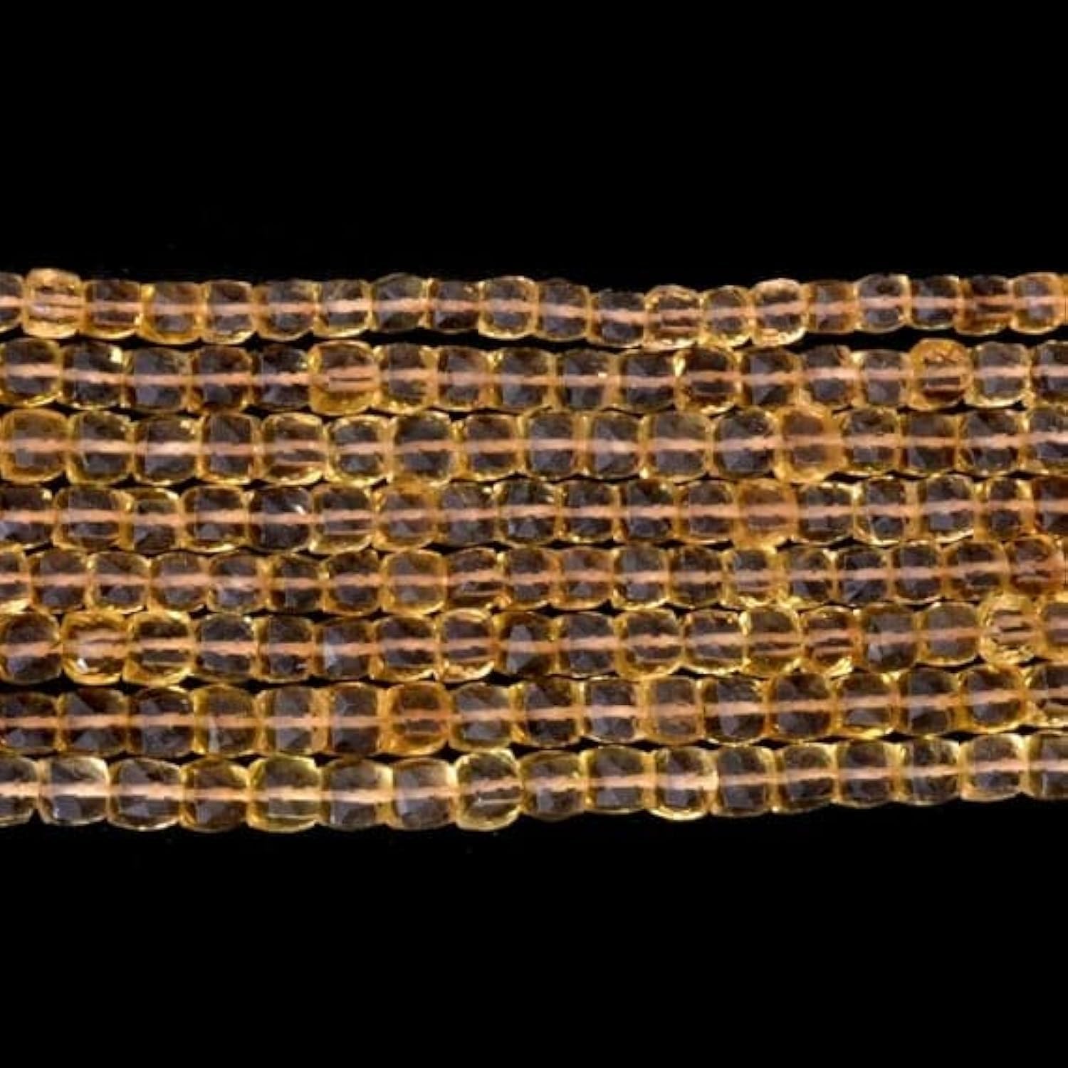 Perles en citrine véritables taillées en cubes de 8mm pour loisirs créatifs