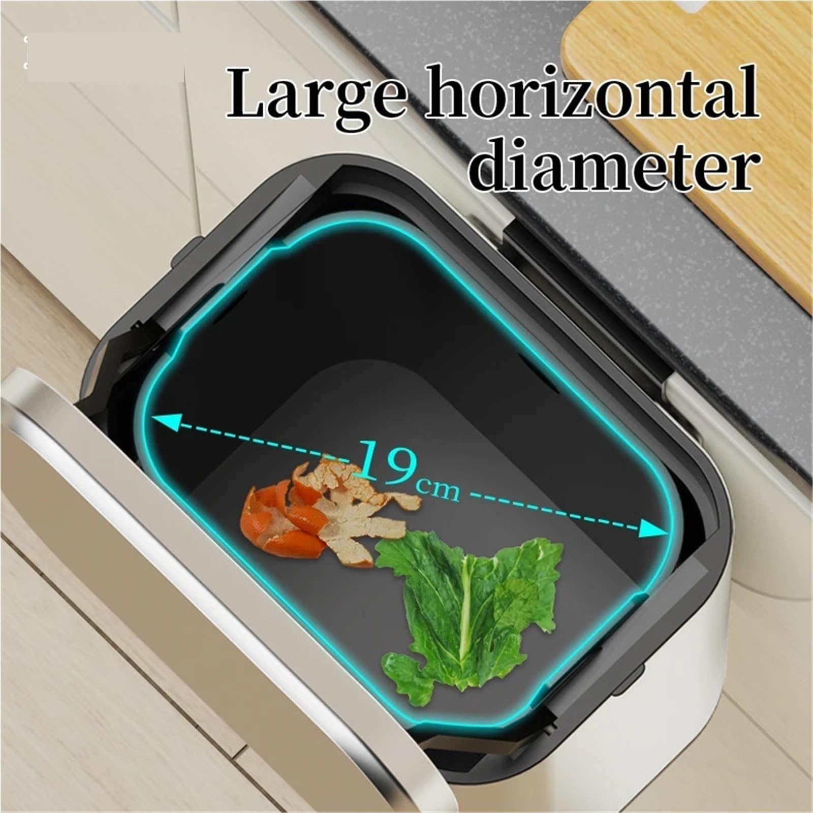 Mülleimer Hängend 4-Liter-Mülleimer, Mini-Mülleimer zur Wandmontage mit Deckel, Mülleimer for den Schrank unter der Bürospüle, Abfalleimer, Komposteimer(A-Matt Grey)