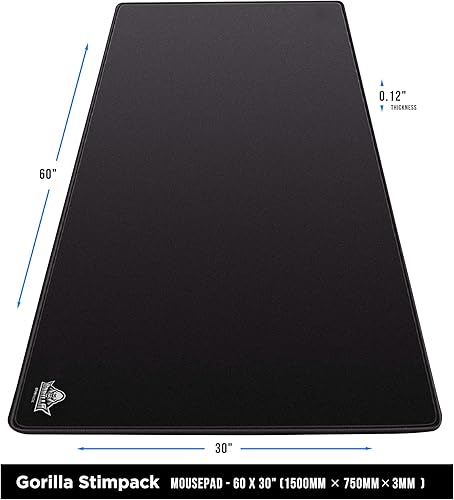 Miniatura 7 de Gorilla Stimpack Alfombrilla de mouse gigante 3XL de gran tamaño (48 x 24 x 0.2 pulgadas), alfombrilla de mouse extendida XXXL de escritorio