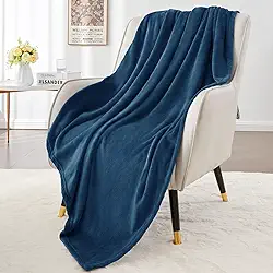 Cobertor elegante para sofá e sofá, cobertor de lã leve para todas as estações, luxuoso, macio, aconchegante e felpudo para ela, azul-marinho, 127 x 156 cm