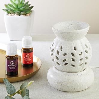 Asian Aura Aroma Diffuser for Home Fragrance| Aroma Burner for Aromatherapy| Home Decor| Aroma Oil Warmer Electric Ceramic Diffuser for Room Fragrance (Round)