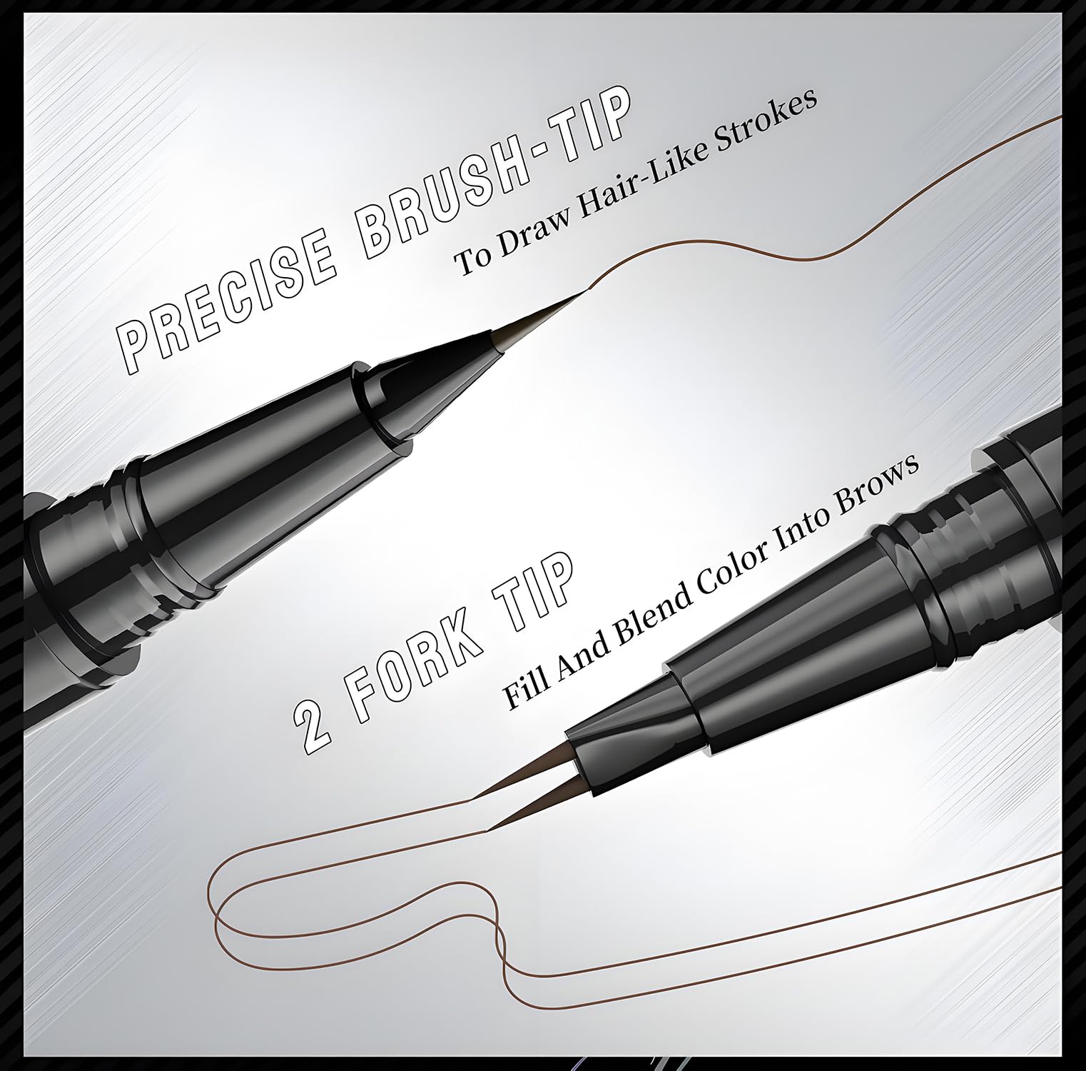 Double-Headed Precise Liquid Brow Ink Pen with Brush and Spoolie - Image 3