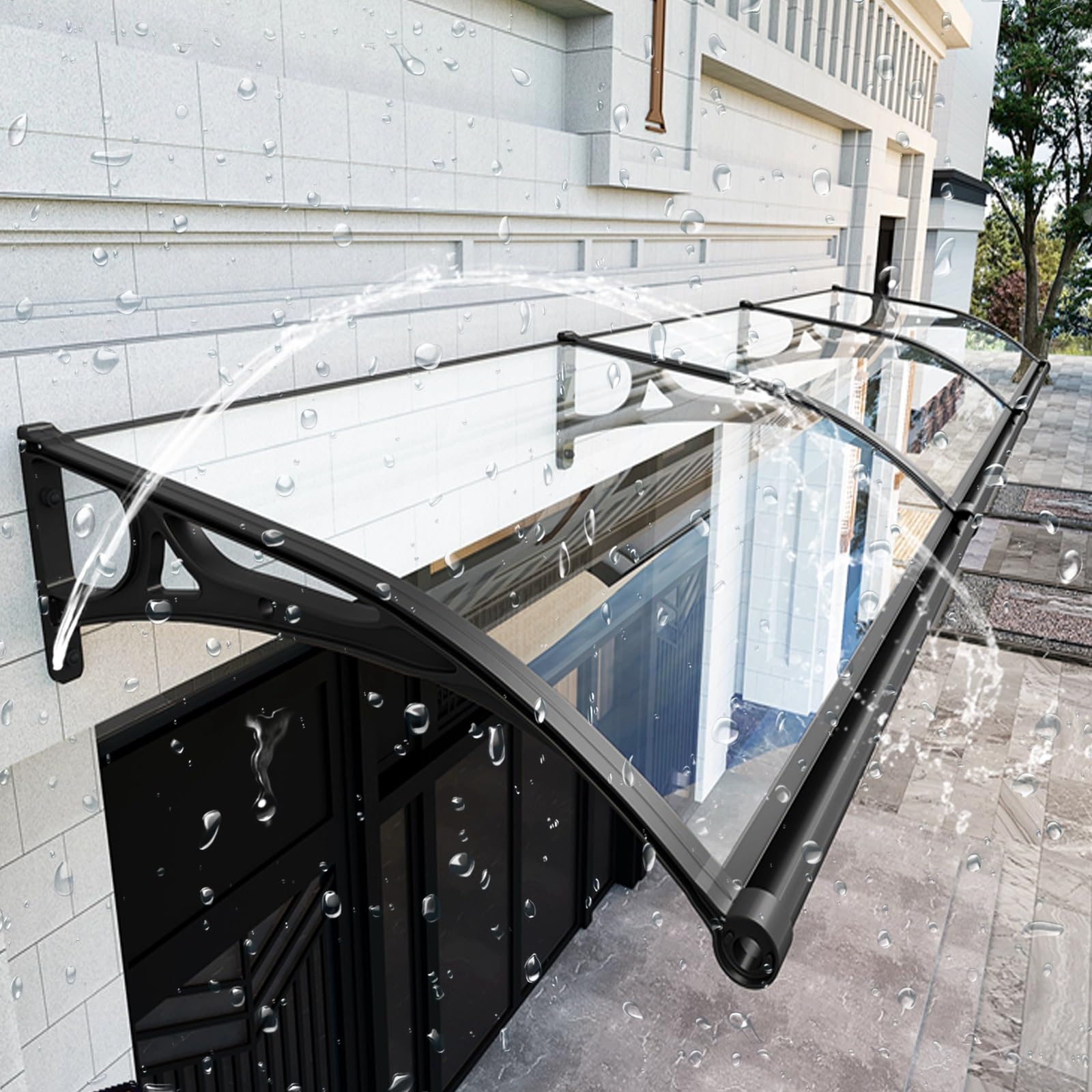 Auvent extérieur silencieux : la solution contre la pluie à votre porte d'entrée
