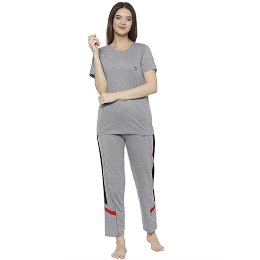 Cotton Blend Track suit Co-ord Set For Women-VJ_WNS-046