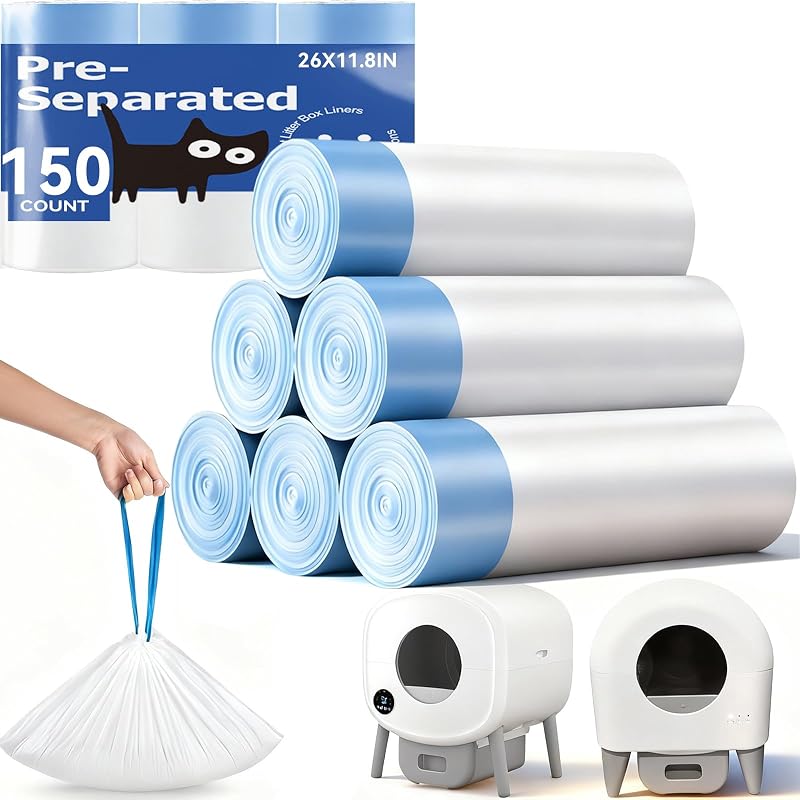 Sacos para Caixa de Areia Automática de Gatos KropBom com Cordão 150 Unidades