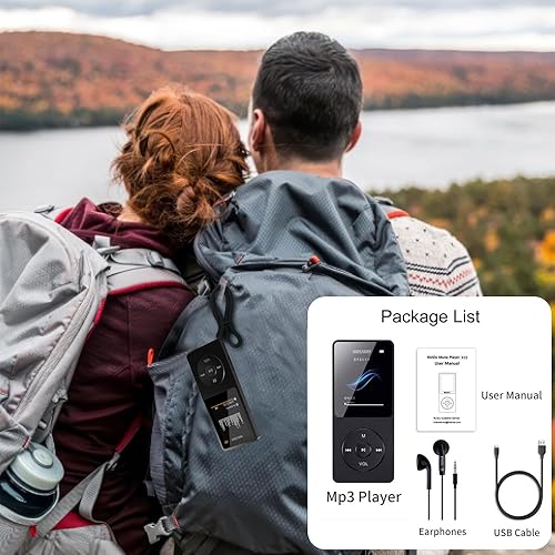 Miniatura 7 de Reproductor de MP3 con Bluetooth 5.0, pantalla de 1.8 pulgadas, reproductor de música portátil con altavoz HD, música de alta fidelidad compatible