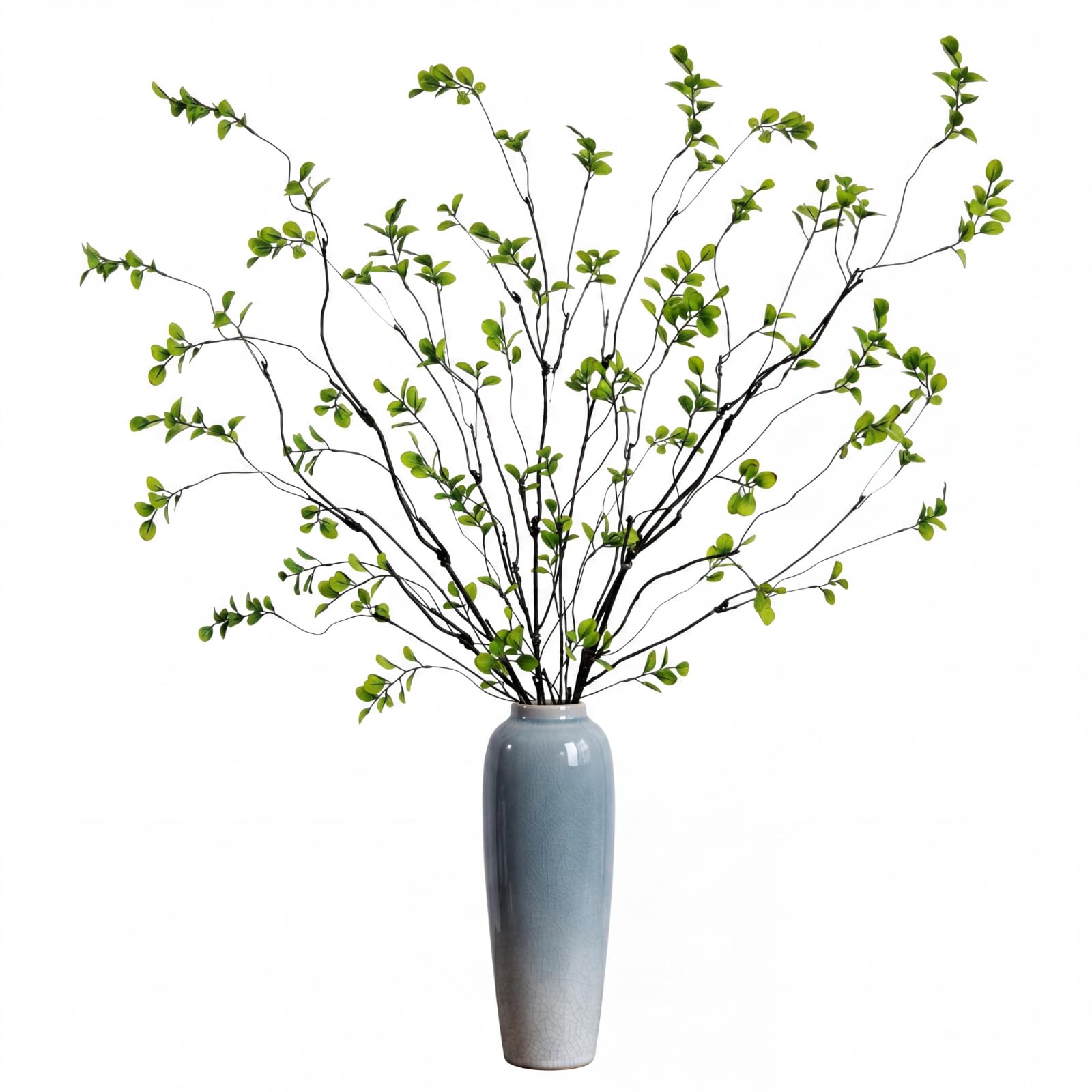 Giegxin Künstliche Ficus-Zweige, hohe Kunstblätter, Spray, grüne Eukalyptusstiele, realistische Pflanze für Vasenfüller, Schreibtischdekoration, künstliche Blätter, Zweige, Tafelaufsätze, Dekoration