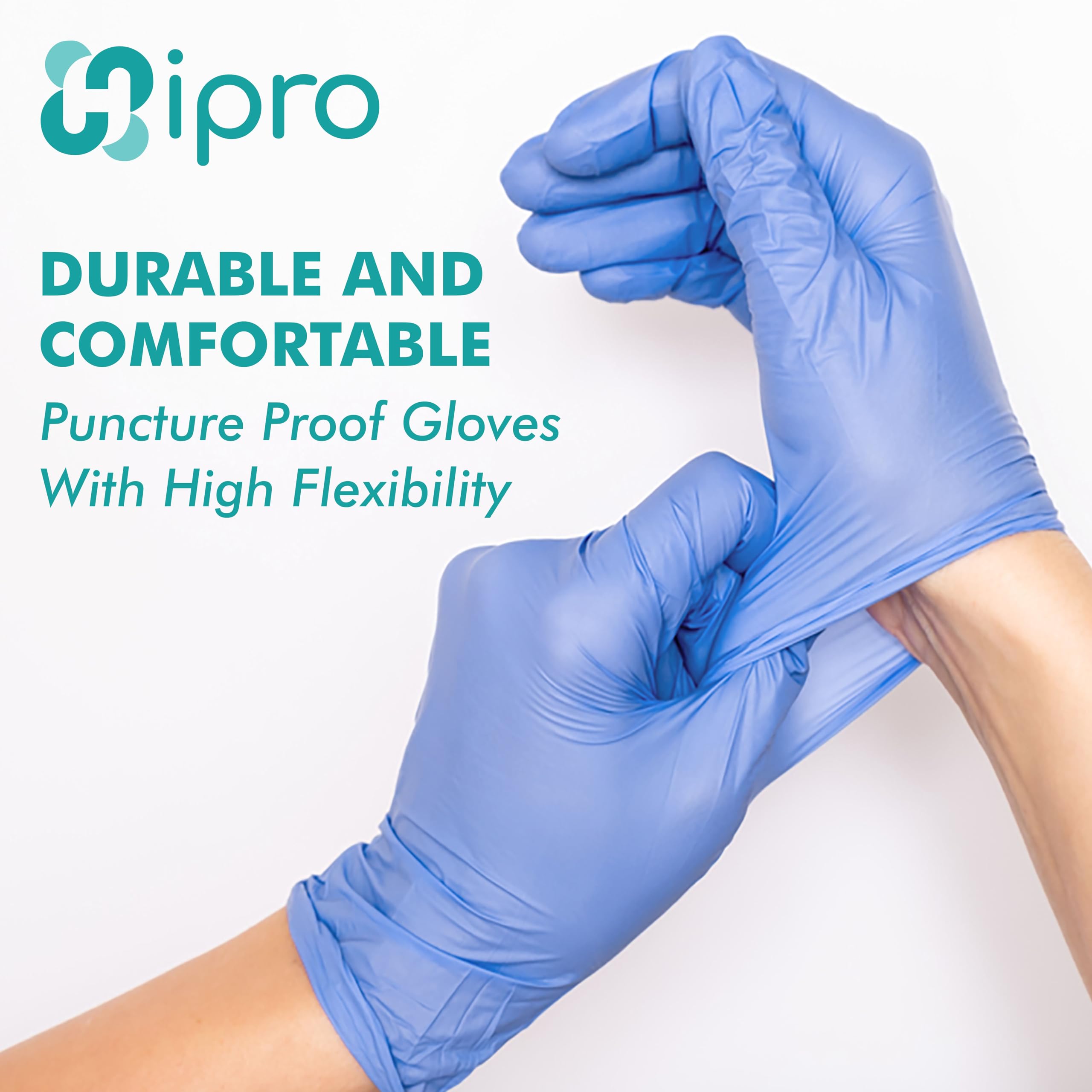 HiPRO- Comfortable High Touch 4 Mil Disposable Nitrile Gloves Latex/Powder-Free, Non-Sterile, Cooking, Cleaning, 100 Count (Medium)