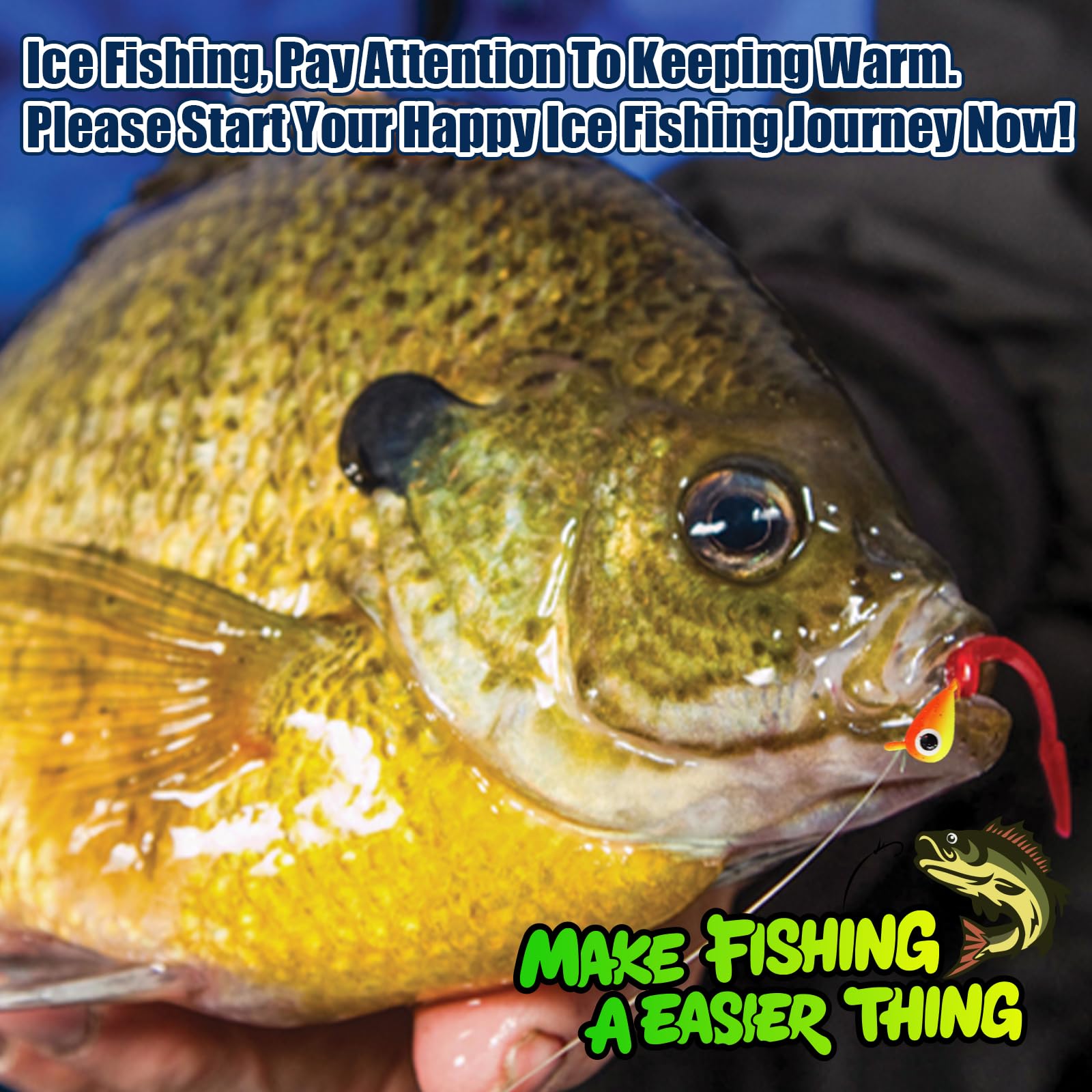 MAFIMOEA Ice Fishing Jigs Kit with Hard Box, 5 Styles Glow Jig Heads for Crappie, Walleye, Perch, Panfish. 30Pcs Premium Set with 3D Eyes
