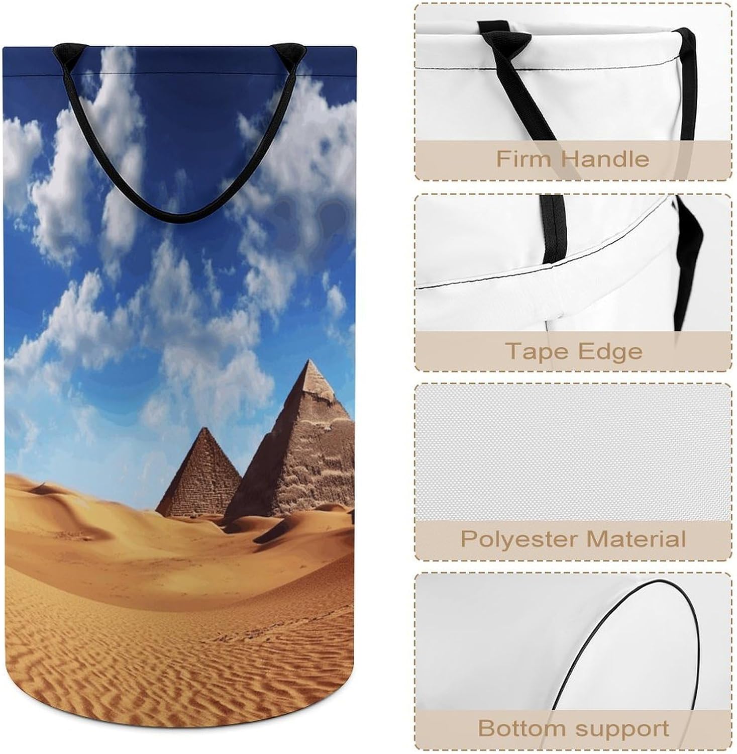 Large Laundry Hamper with Handles Desert Sky Laundry Basket Freestanding Waterproof Clothes Hamper for Living Room Bedroom Bathroom College Dorm