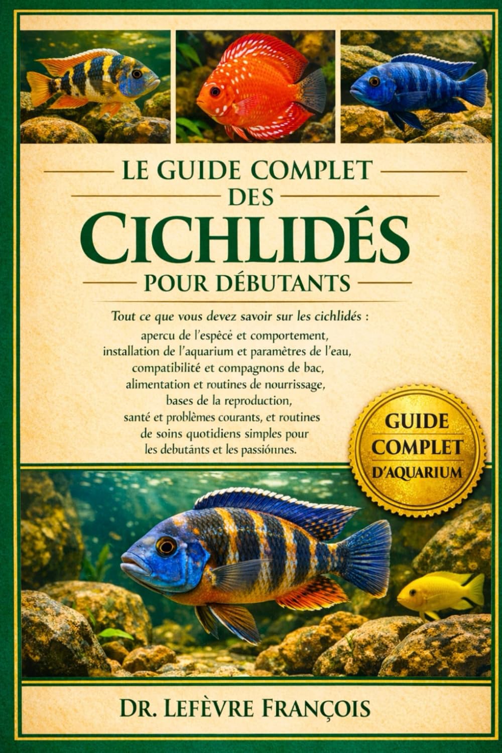 LE GUIDE COMPLET DES CICHLIDES POUR DÉBUTANTS: Tout ce que vous devez savoir sur les cichlidés : aperçu de l’espèce et.....santé et problèmes ... simples pour les débutants et les passionnés.