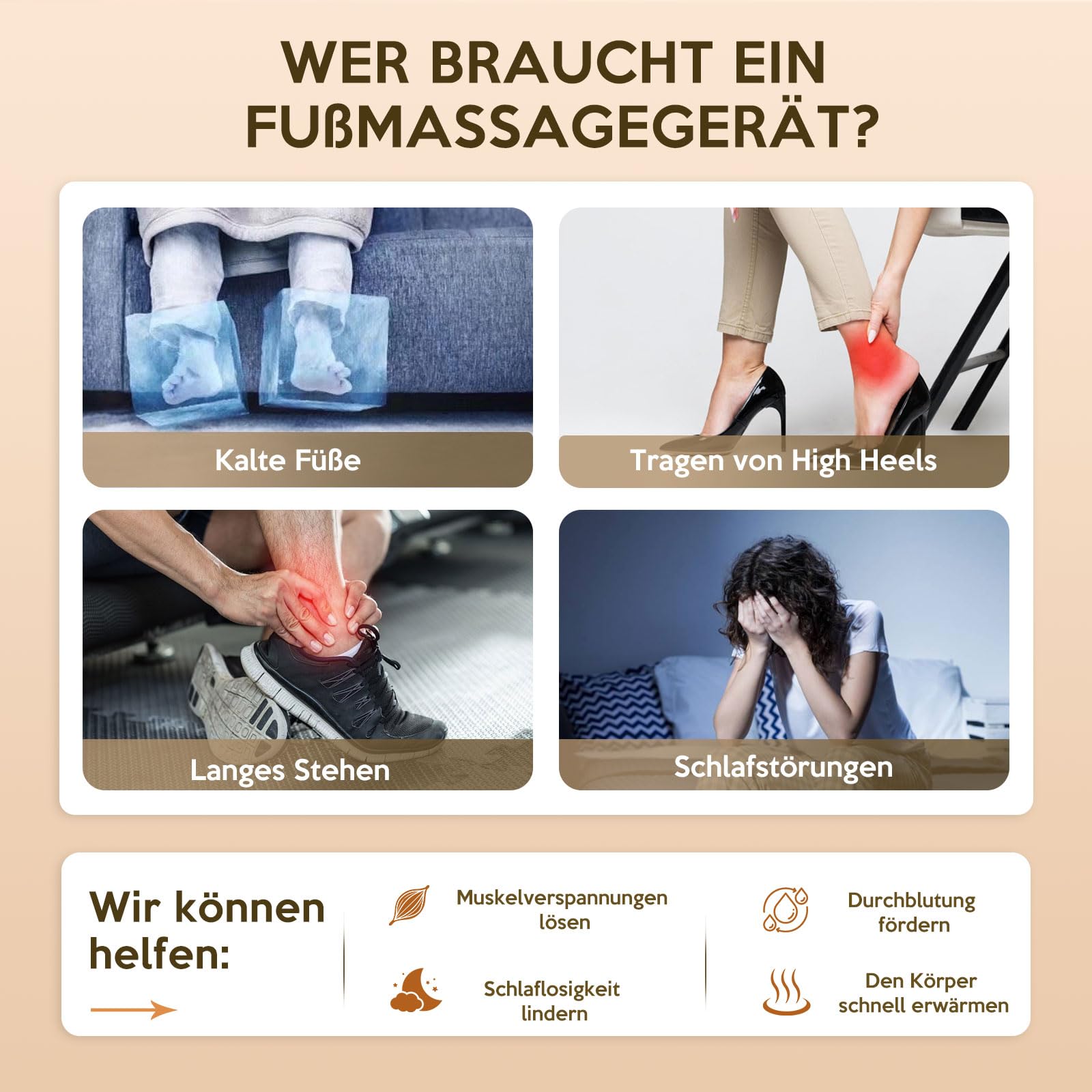 Fußmassagegerät, Shiatsu fussmassagegerät elektrisch mit 3 Knet-Luftkompressions-Vibrationsstufen & 2 Heizstufen, Fernbedienung, bis Schuhgröße 44, Geschenke für Frauen & Männer