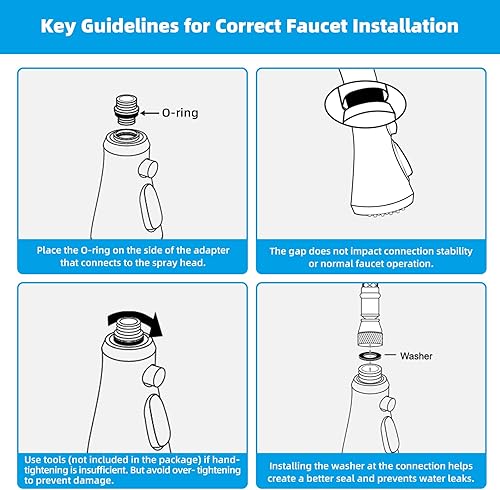 Vista 34 de Hibbent Reemplazo de cabezal de grifo de cocina extraíble, 3 funciones NSF/ANSI/CAN 61 y boquilla rociadora de fregadero certificada CUPC, 15 Bronce