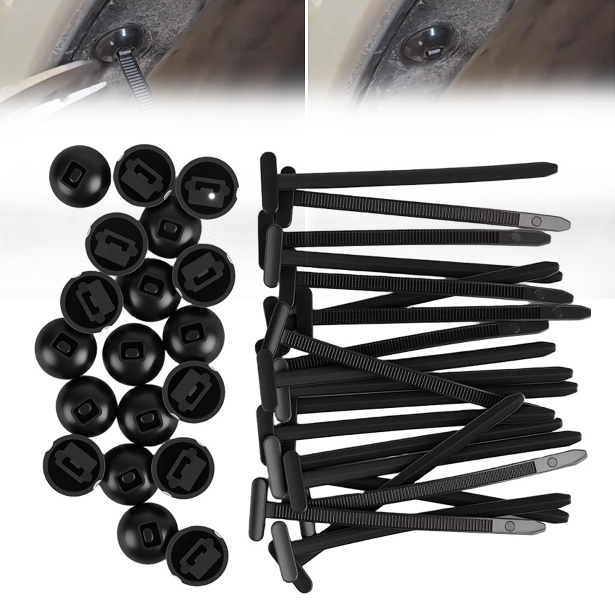 Kit de boucles universelles en nylon noir de 150 attaches autobloquantes pour câble automobile