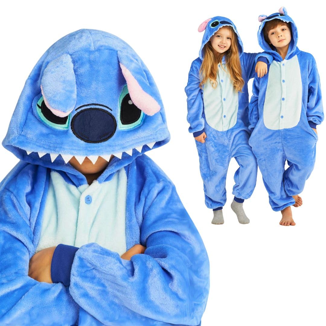 Stitch Kigurumi Pigiama Onesie per Adulti - Peluche Pigiama Unisex Animali Taglie 95-145 cm