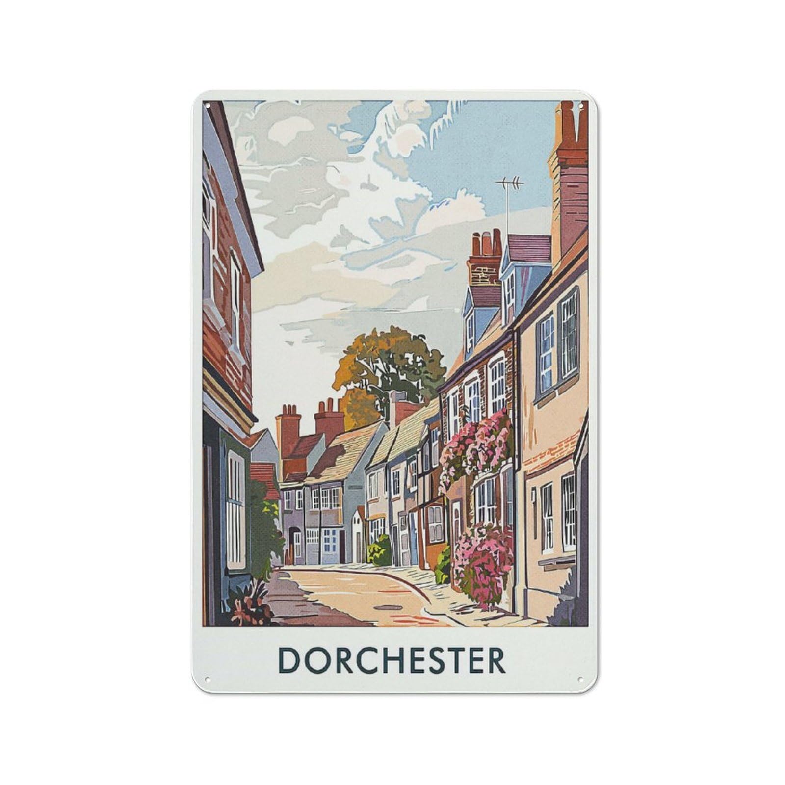 Junmoney Style-22 Dorchester Town Street Tin Sign 30X20cm For Workshop Wall, Vintage Wall Decor, For Metal Sign Collectors, For Garage And Workshop Walls