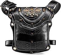 Vista 9 de Qianmome Gothic Steampunk - Riñonera de piel para viaje, bolso de viaje, bolso de pierna, bolso de hombro unisex, M