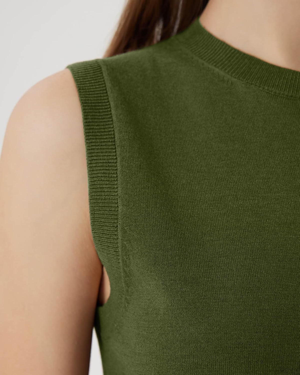 SUUKSESS Women Silk Cashmere Blend Crew Neck Sweater Vests Sleeveless Tank Tops - Image 5