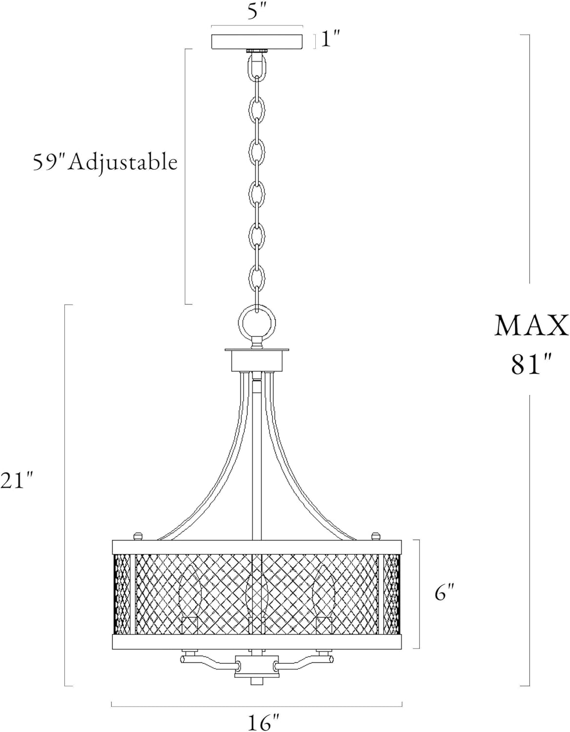 KSANA Farmhouse Chandelier, 4-Light Rustic Drum Pendant Lights, 16’’ Faux Wood Chandeliers Hanging Light Fixture for Dining Room, Bedroom, Living Room, Foyer, Entryway