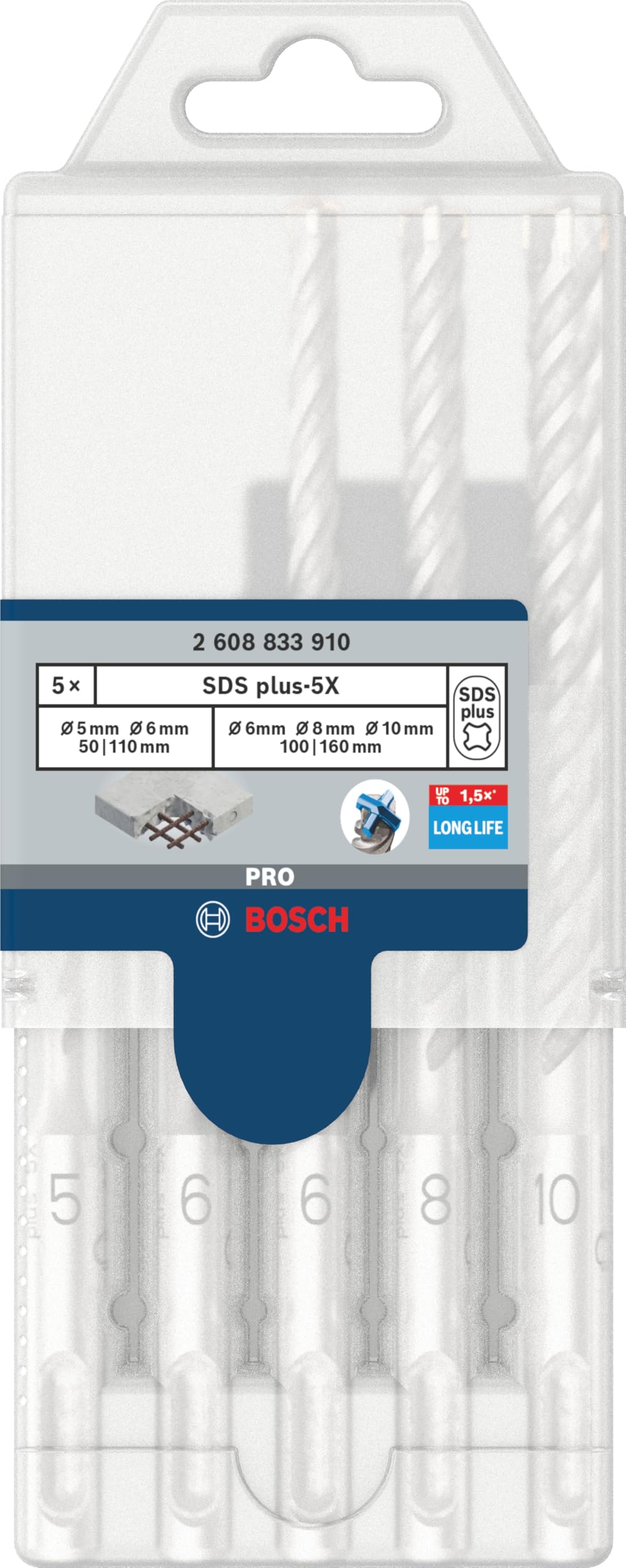 Bosch Home and Garden 2608833910 Jug SDS-PLUS-5X: Set uds: 5, 6, 8,