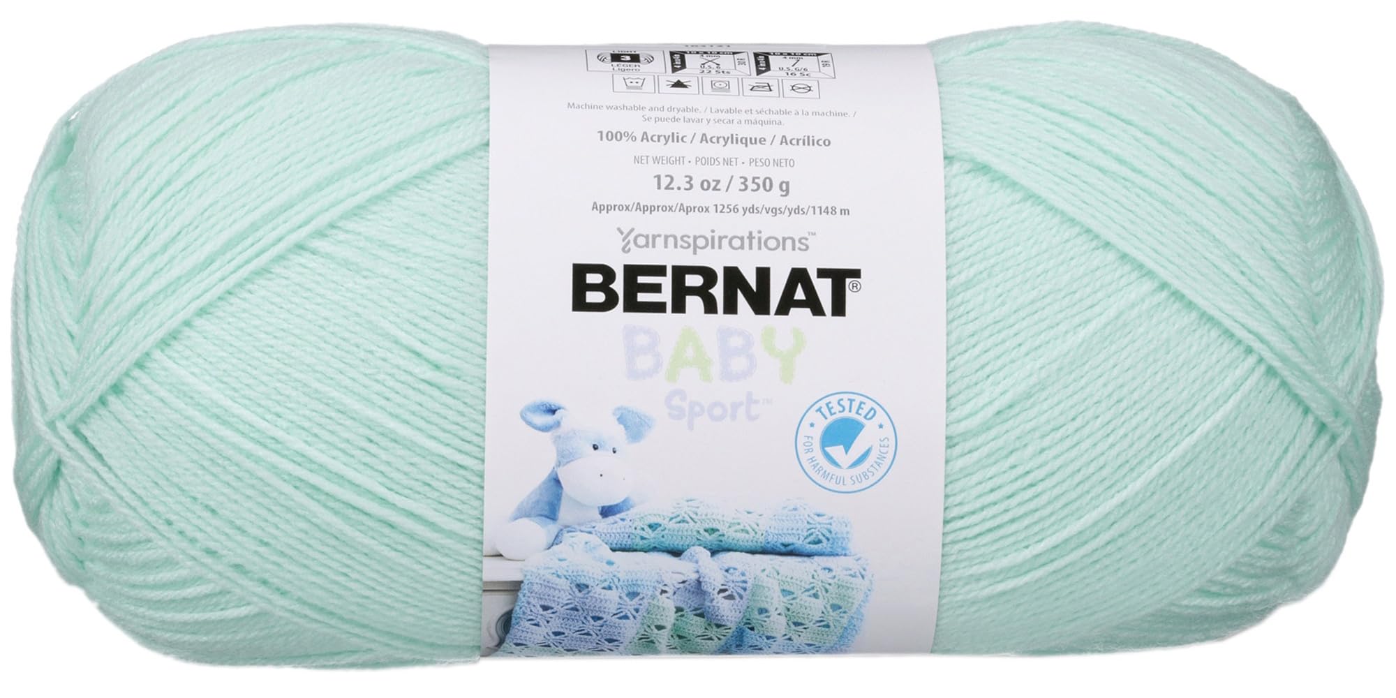 Bernat Big Ball Baby Solid Yarn - (3) Light Gauge 100% Acrylic - 12.3 oz - Green - Machine Wash & Dry