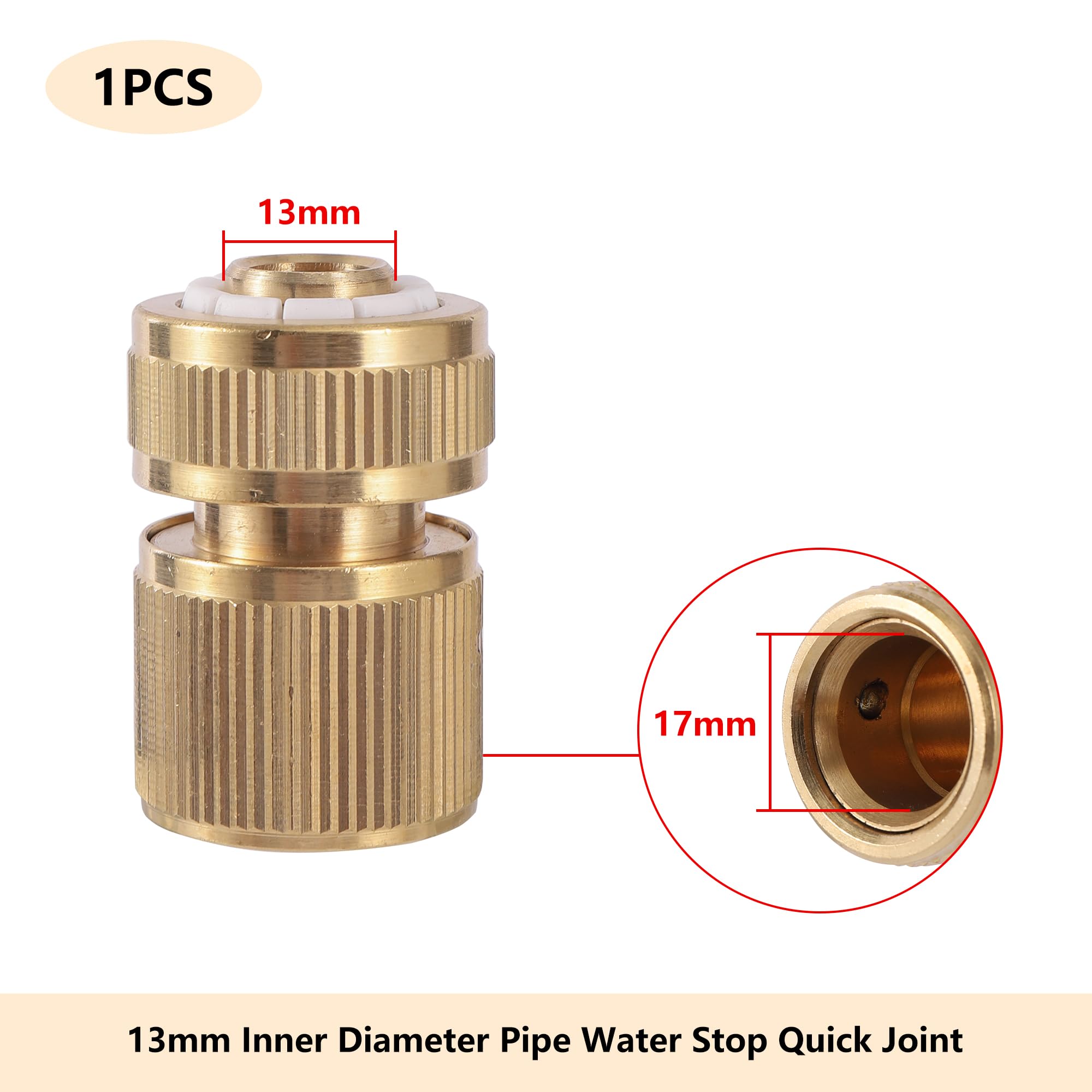 Garden Hose Quick Copper Connector 1/2" 3/4" to 16mm Irrigation Faucet Threaded Pipe Repair Accessories(0432)