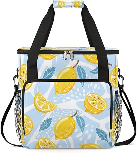 Gublec Lemon Ice Coffee Maker Carrying Bag for K-Mini or K-Mini Plus Portable Single Cup Coffee Maker Case with Pockets for K Cup Pods