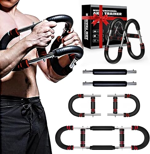 Ejercitador de brazo Twister, equipo de entrenamiento de pecho, barra giratoria de potencia portátil, barra de entrenamiento de resorte ajustable