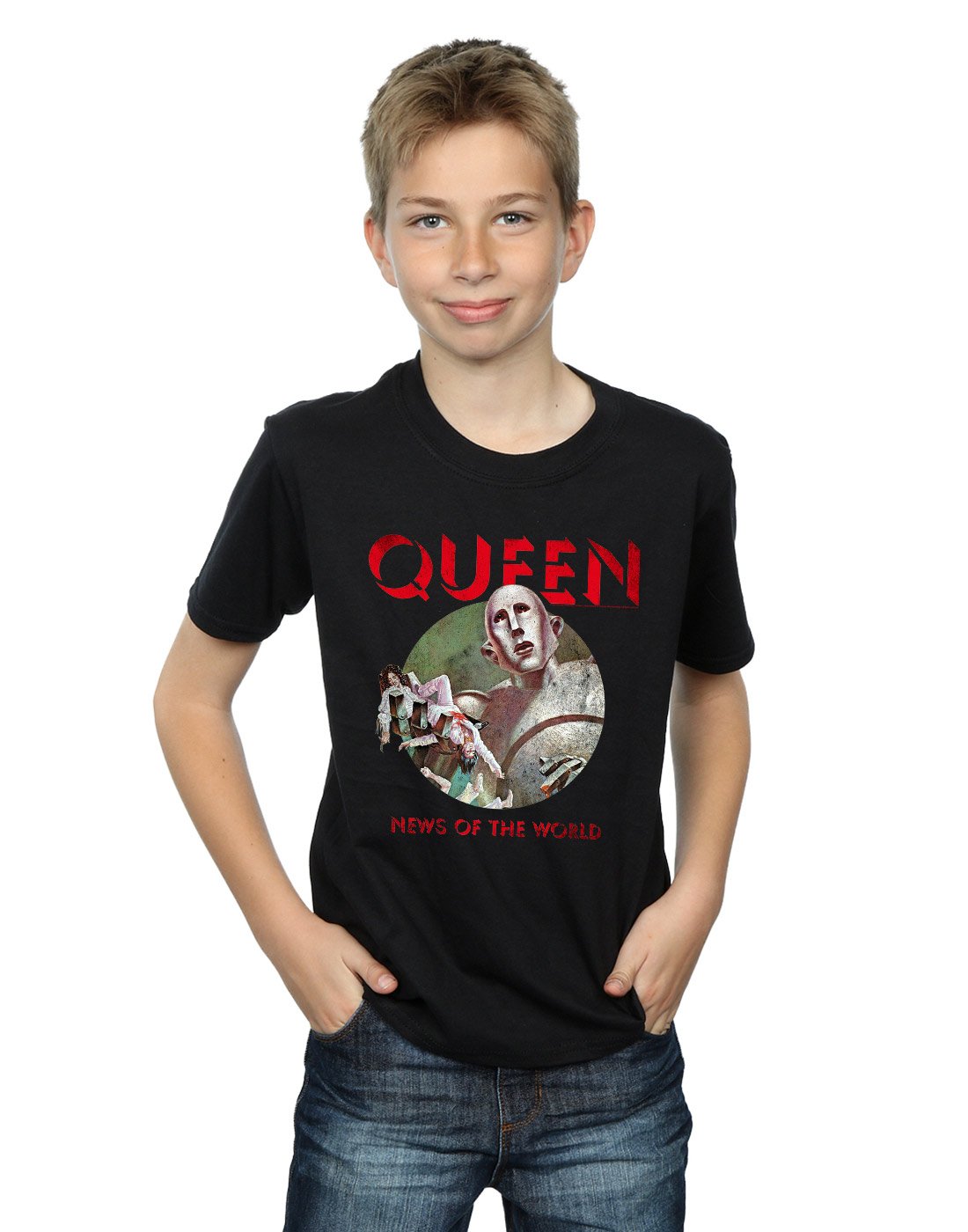 Absolute Cult Queen Boys News of The World T-Shirt Black 5-6 Years