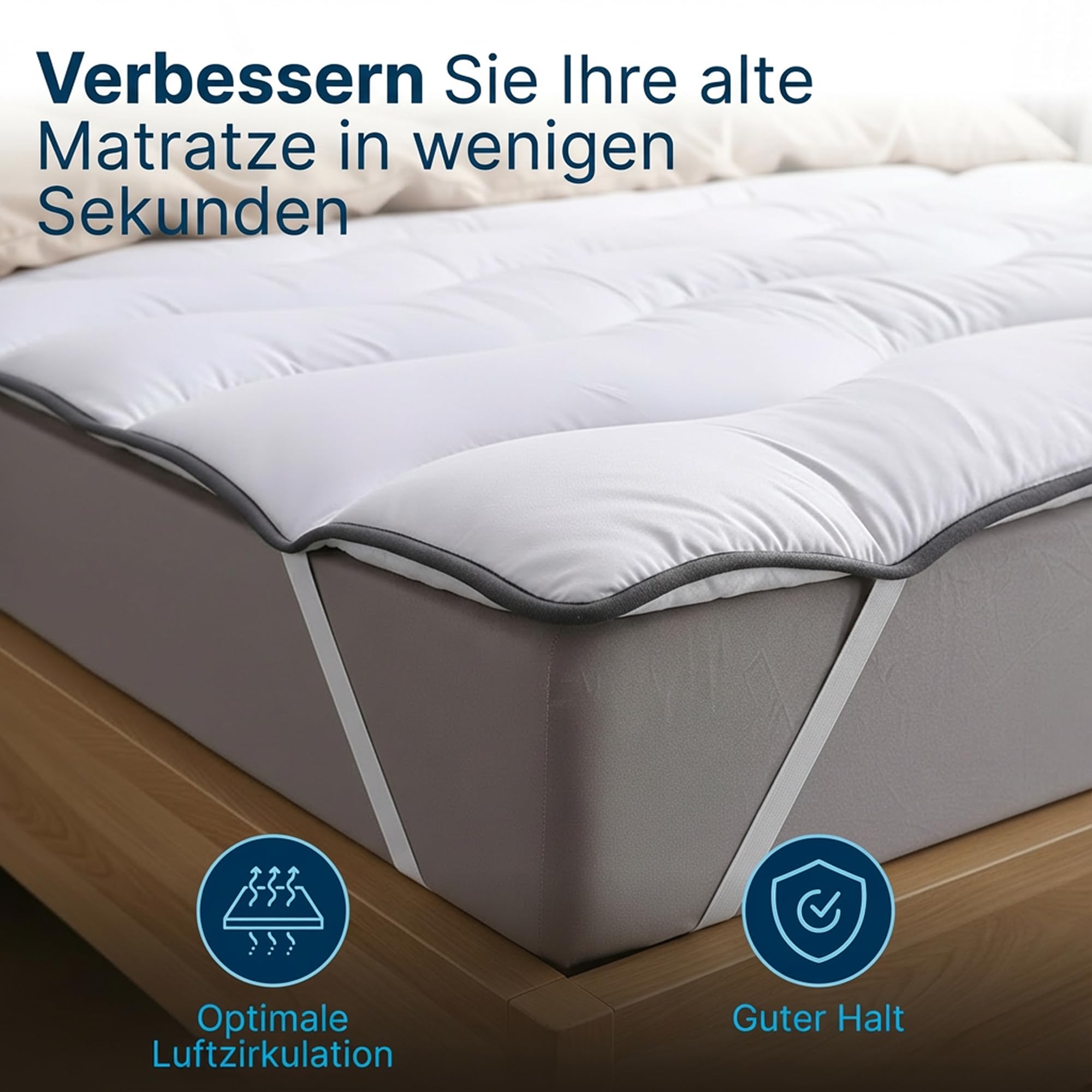 CATAVANA Topper 140x200cm Cloud – Atmungsaktiver Matratzen Topper 140x200 - Matratzenauflage Hypoallergen & Anti-Milben, Weich & Komfortabel für erholsamen Schlaf - Matrazentopper