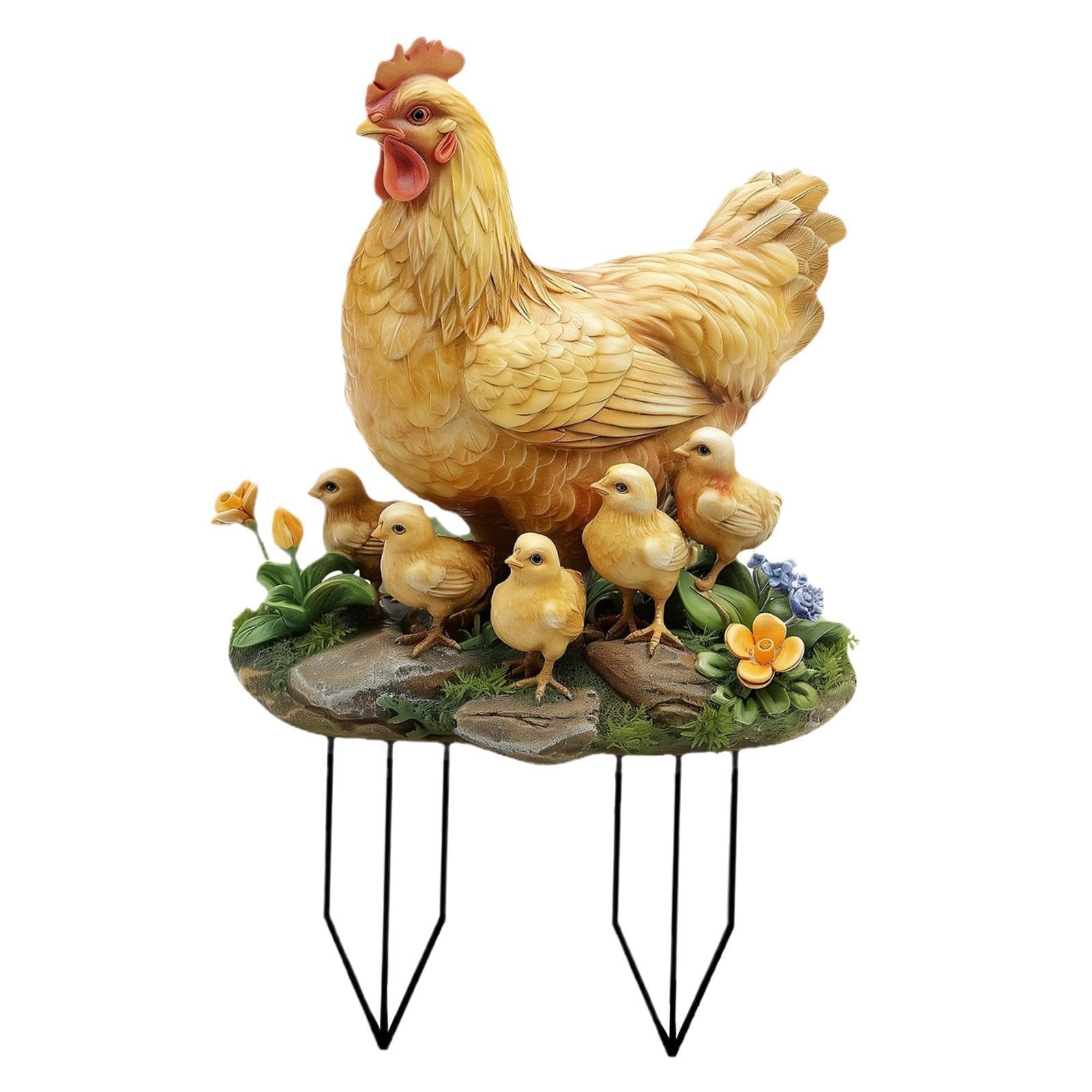 myaddiction Garden Hen and Chicks Stake Acrylic Yard Sign Stake for Outdoor Walkway Yard-picture-15