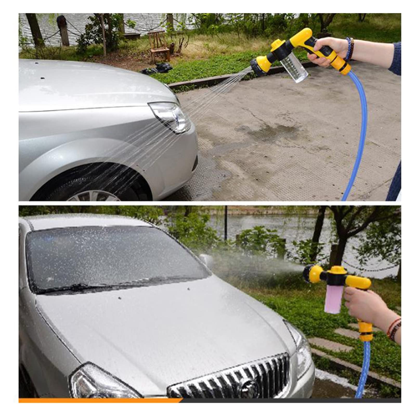 Pistole Spritzen, Gartenbewässerungsstrahlspray Hochdrucksprinkler Schaumlanze Autos Reinigungswerkzeug