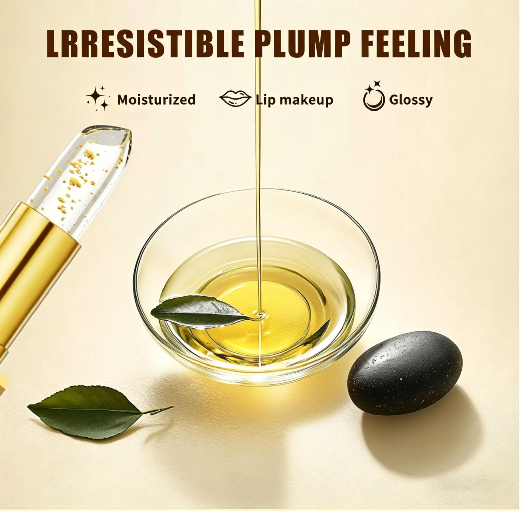 Areliaa Lipstick True Tone PH Adjusting Color Changing Clear Lipstick, 2Pcs Gold Foil Jelly Lip Stick, Retractable Glossy Moisturizing Lip Glow Cosmetics For Women — view 8