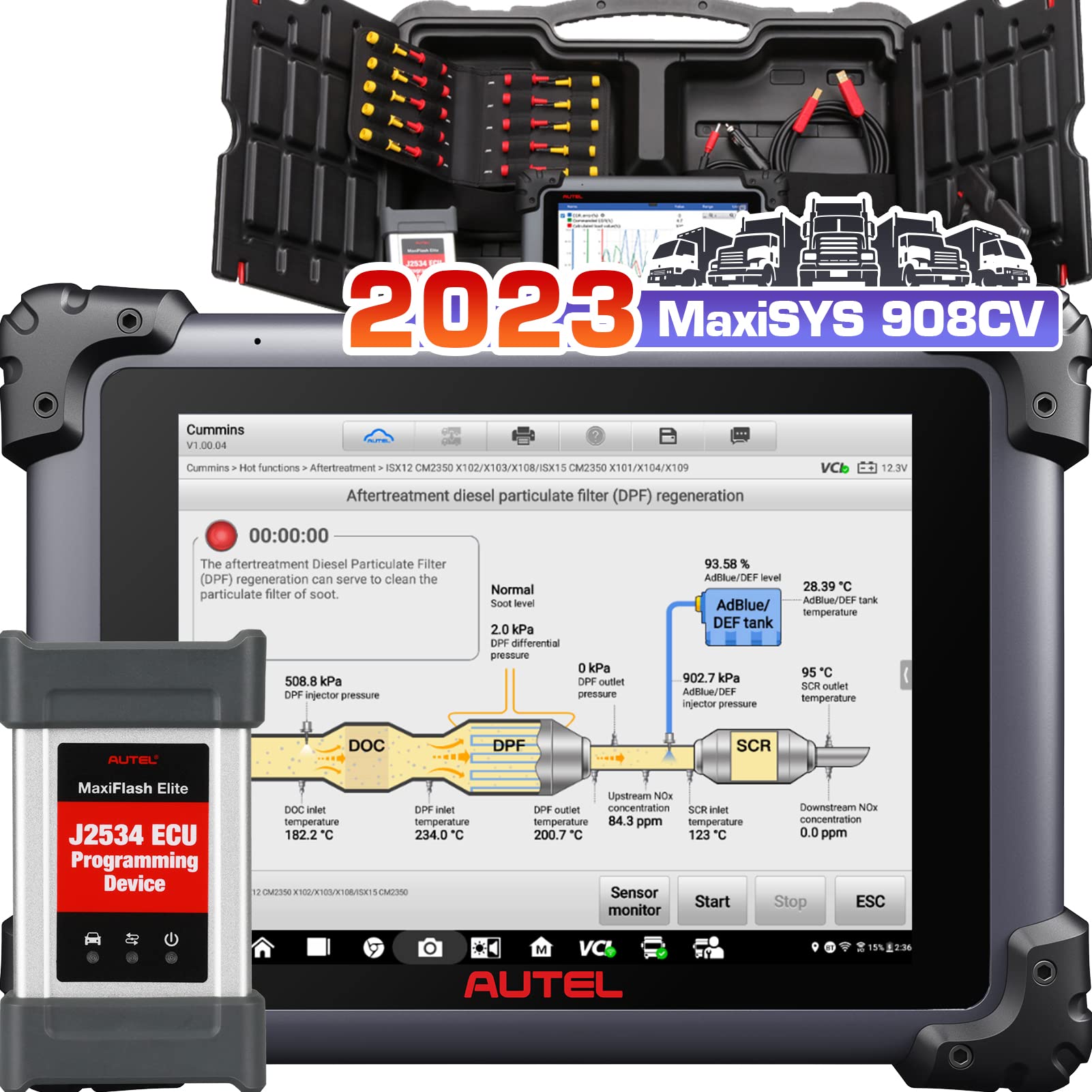 Buy Autel MaxiSys MS908CV Truck Scanner 2023 Heavy Duty Diagnostic