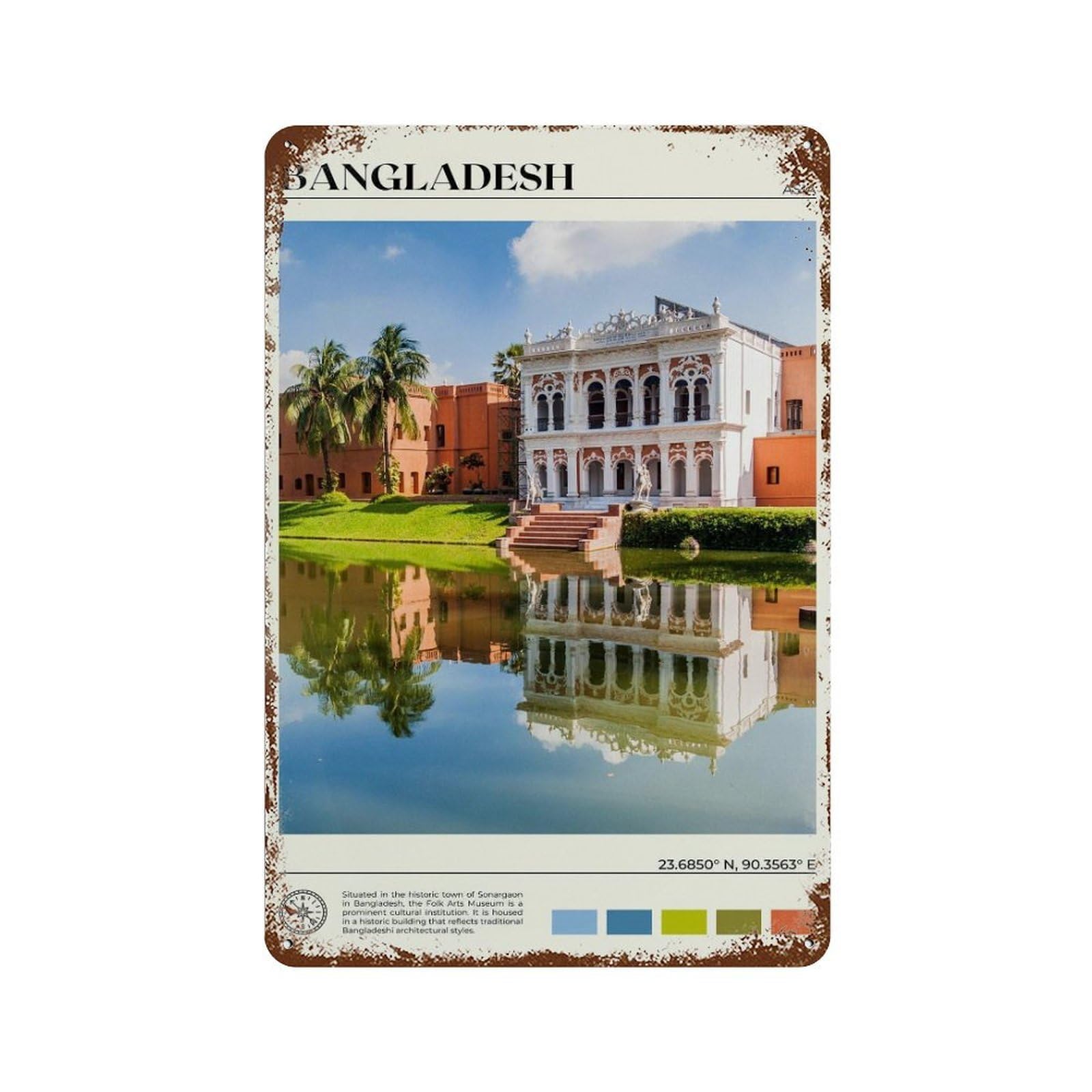 xiaoxiaoshen Real Photo Bangladesh Decor Wall Decor Art Metal Tin Poster Modern Home Decor Art Home Bar Shop Decorations Vintage Sign 30x20cm